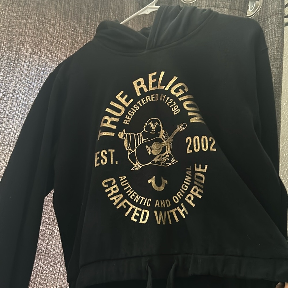 True religion cropped hoodie
